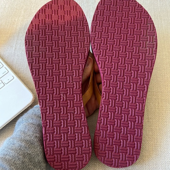 Anthropologie New Shibli SSR Leather Sandal Red Mix laidback London sandal 🌈 - Picture 8 of 11